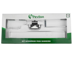 Kit Acessórios de Banheiro da Linha Nápoli com 5 Peças de Alumínio Kit Acessórios de Banheiro da Linha Nápoli com 5 Peças de Alumínio