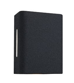 Arandela Fussen 2 Aletas 10x13cm - Preto Texturizado - 