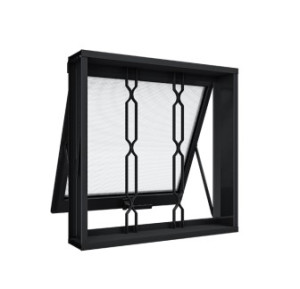 Janela máxim ar riobras preta com grade mosaico 60 x 80 