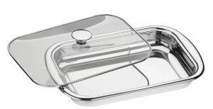 Assadeira Tramontina Cosmos Retangular em Aço Inox com Tampa de Vidro 34 cm 2,2 L - 