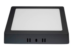 Painel LED Sobrepor Quadrado Alumínio 12W 6.500K - Preto - 