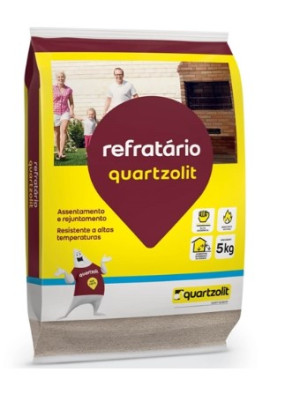 Argamassa Saco com 5kg para Tijolo Refratário Cinza - Ref.0068.00001.0030FD - QUARTZOLIT Argamassa Saco com 5kg para Tijolo Refratário Cinza - Ref.0068.00001.0030FD - QUARTZOLIT