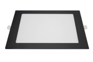 Painel LED Embutir Quadrado Alumínio 18W 6.500K - Preto - 