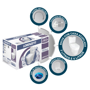 Kit Bacia Com Caixa Acoplada Loren Class Branco - Lorenzetti - 