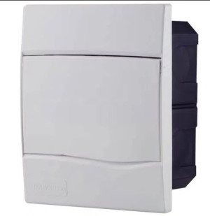Quadro de Distribuição de Embutir 5 DIN ou 3 NEMA Tramontina com Porta Branca 56300051  Quadro de Distribuição de Embutir 5 DIN ou 3 NEMA Tramontina com Porta Branca 56300051