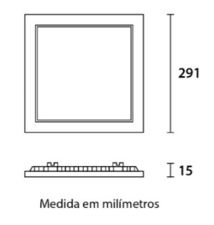 Painel LED Embutir Quadrado Alumínio 24W 6.500K - Preto - 