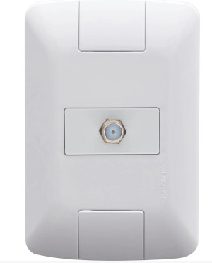 Conjunto 4x2 com 1 Tomada TV/SAT Coaxial Tramontina Aria Branco
 57241017 - 