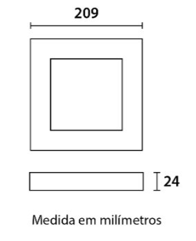 Painel LED Sobrepor Quadrado Alumínio 18W 6.500K - Preto - 