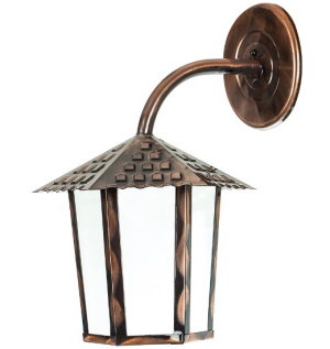 Arandela Colonial Sextavada Lente Polipropileno - Cobre Liso