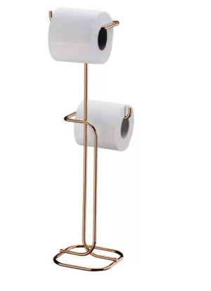 Suporte Papel Higiênico Duplo de Chão Aço Rosé Gold 1176rg - Future