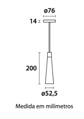 Pendente Tube Alumínio 20cm - Preto - 