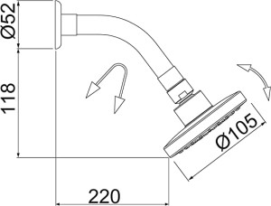Ducha LorenFlex com Cano Flexível 7029 B16 Black Lorenzetti - 