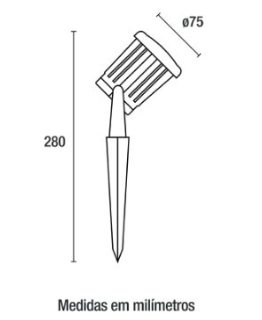 Espeto LED Focus 5W 24° 3.000K - Preto - 