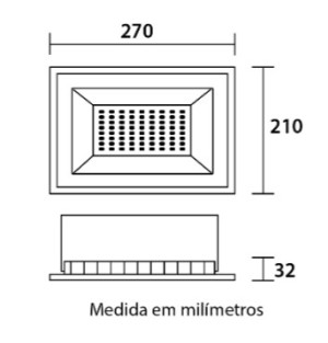 Refletor LED Tech Alumínio 100W 6.500K - Preto - 