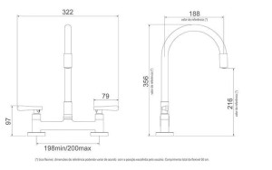 Misturador Cozinha de Bancada Lorenzetti Flex Black 1256 B27 - 