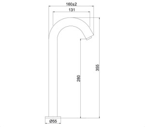 Torneira Lorenzetti Lorensense Bica Alta 1187 C80 Acionamento Automático Com Sensor - 