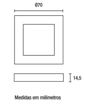 Luminária LED Cabinet Quadrado 2W 6.500K - Preto - 