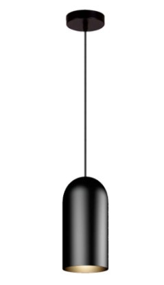 Pendente Otto Alumínio Interno Dourado - Preto - 