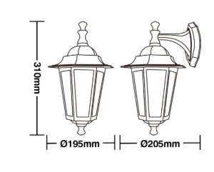 Arandela taschibra para parede tlf 27 aluminio e-27 preta  15060013