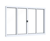 Janela riobras de correr central 2 folhas móveis e 2 fixas 100 x 150 