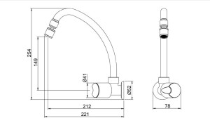 Torneira Lorenzetti para Cozinha de Parede - Bica Móvel 1168 C41