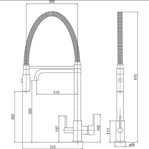 Misturador Monocomando Cozinha Loren Kitchen com Saída P/ Água Filtrada 2264 C76 Lorenzetti - 