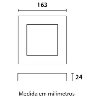 Painel LED Sobrepor Quadrado Alumínio 12W 6.500K - Preto