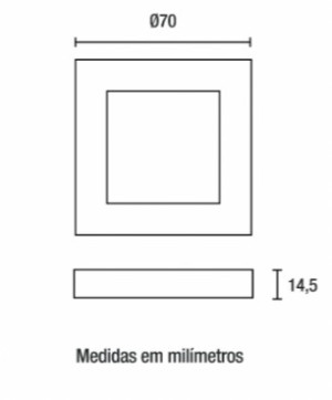 Luminária LED Cabinet Quadrado 2W 3.000K - Branco