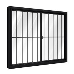 Janela riobras veneziana de correr lateral 2 folhas móveis com grade 100x120  - 