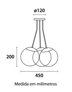 Pendente Globb 5 Globos - Vidro Leitoso - 