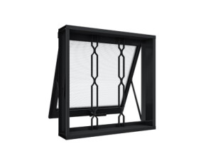 Janela máxiar riobras com grade mosaico preta  60 x 60