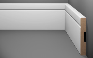 Rodapé Eucafloor Estilo 100x15x2400 - Branco com Friso