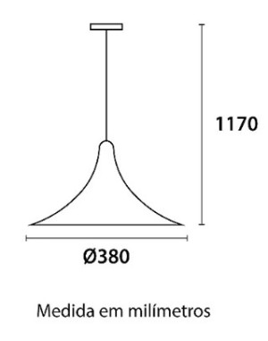 Pendente Decorativo Open 38cm Alumínio Preto E27 - Germany Blumenau