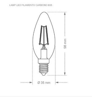 Lâmpada led Taschibra filamento vintage vela B35 3W AMBAR E14 C/ADAP E27 11080381 Lâmpada led Taschibra filamento vintage vela B35 3W AMBAR E14 C/ADAP E27 11080381