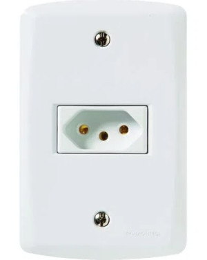 Conjunto 4x2 com 1 Tomada 2P+T 10 A 250 V Tramontina Lux2 Branco 57145010 - 