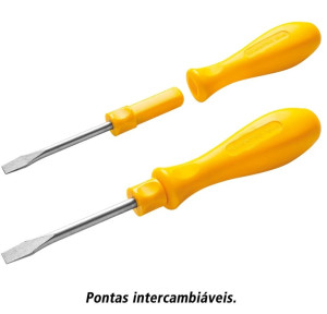 Jogo de Chaves de Fenda Tramontina com Pontas Intercambiáveis 6 peças - 