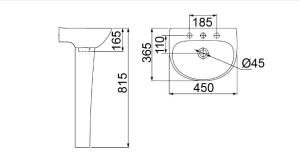 Lavatório para Coluna Way Branca LC-30 45x36,5 - Lorenzetti - 