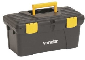 Caixa plástica para ferramentas, preta e amarela, CPV 0320, VONDER - 