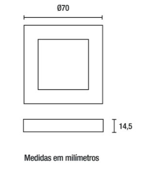 Luminária LED Cabinet Quadrado 2W 4.100K - Preto - 