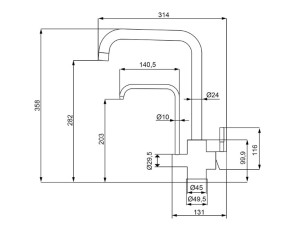 Misturador Monocomando para Cozinha de Mesa com saída para Água Filtrada
2263 I82 Lorenzetti - 