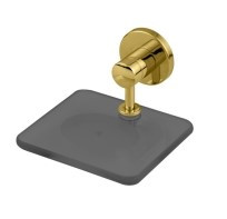 Saboneteira Pevilon quadrada genova ambar 11.5209 dourada  - 