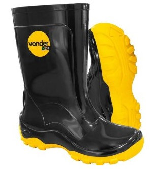 BOTA INFANTIL PVC VONDER  PRETA E AMARELA 20/21  C/FORRO 7098002021 BOTA INFANTIL PVC VONDER  PRETA E AMARELA 20/21  C/FORRO 7098002021