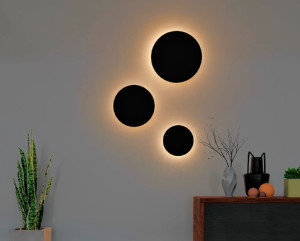 Arandela/plafon taschibra luna 210 10w 2700K led preto fosco 0403003418  - 