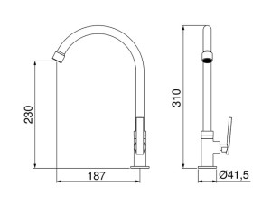 Torneira Lorenzetti de Cozinha Mesa Loren Studio 1167 B37 Black Matte  - 
