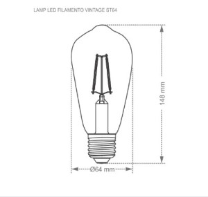 Lâmpada led filamento Taschibra vintage st64 4w Âmbar 11080379 - 