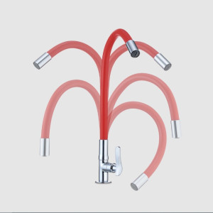 Torneira Lorenzetti Multiuso de Mesa Vermelha - Bica Flexível 1177 R27 - 