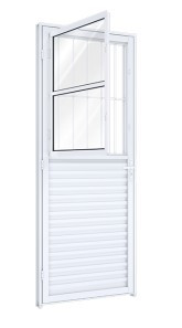 Porta riobras de giro com postigo e grade 85 x 215  - 