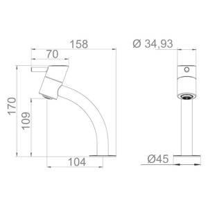 Torneira Swan 1196 R42 Para Lavatório de Mesa Bica Baixa Lorenzetti Rose Gold - 