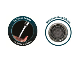 Torneira Lorenzetti Lorensense Bica Alta 1187 C80 Acionamento Automático Com Sensor - 