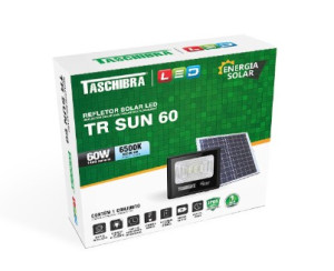 Refletor led solar Taschibra tr sun 60W 6500W preto 1503009802 Refletor led solar Taschibra tr sun 60W 6500W preto 1503009802